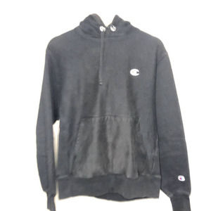 𝅺champion Hoodie Sweater Black Pullover‎ Kangaroo Athletic Mens Size Medium
